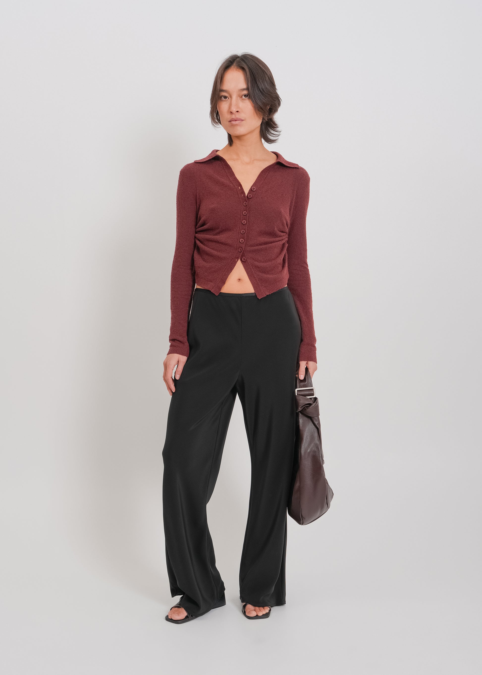 Dune Knit Cardi / Burnt Maroon - 
Burnt Maroon (image 1)