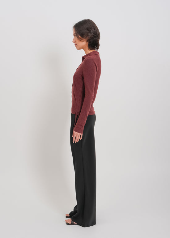 Dune Knit Cardi / Burnt Maroon
