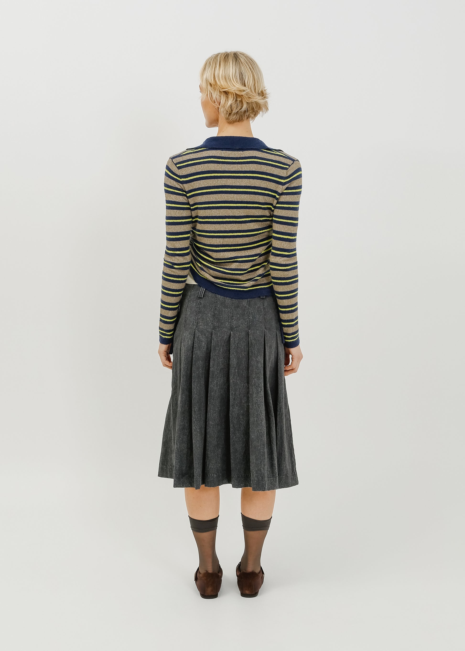 Dune Knit Cardi / Navy-Khaki-Lemon - 
Navy Khaki Lemon (image 4)