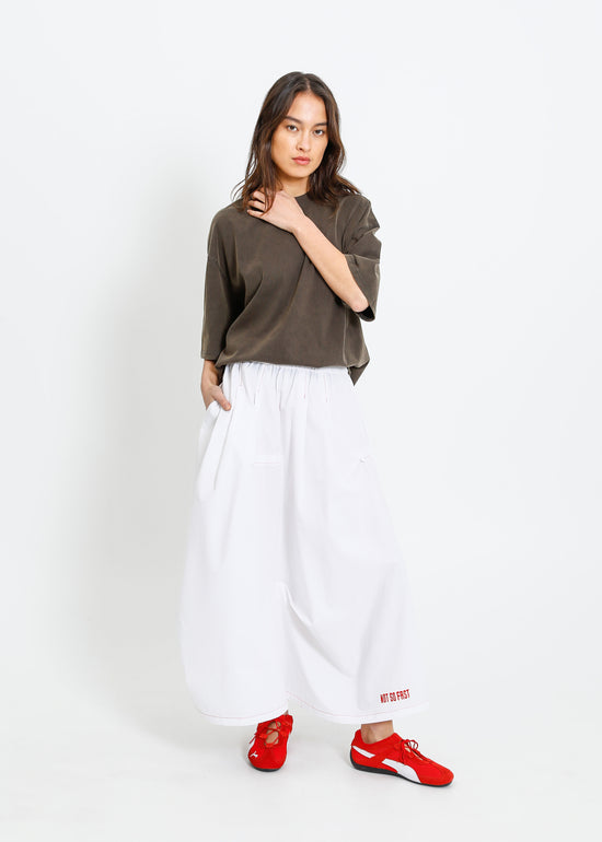 NORA SKIRT / WHITE-RED
