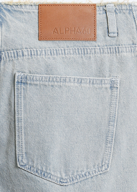 DARIO DENIM SHORT / INDIGO BEIGE WASH