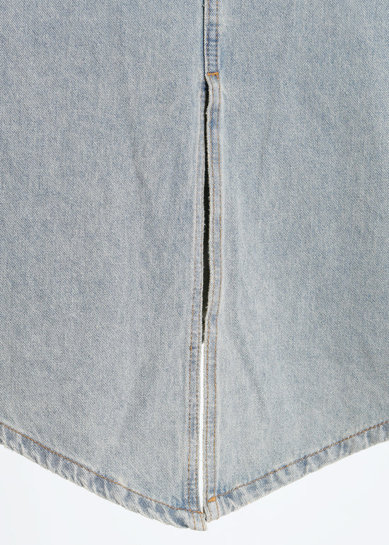 HUGH DENIM SKIRT / INDIGO BEIGE WASH