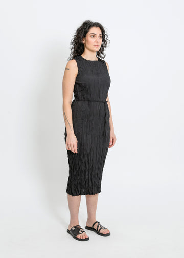 REAH PLEAT DRESS / BLACK