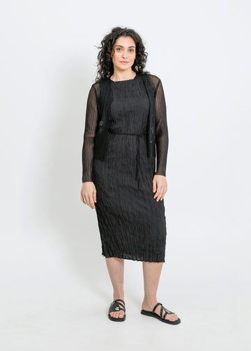 REAH PLEAT DRESS / BLACK