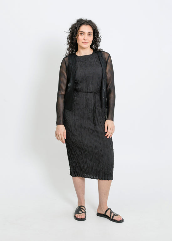 REAH PLEAT DRESS / BLACK