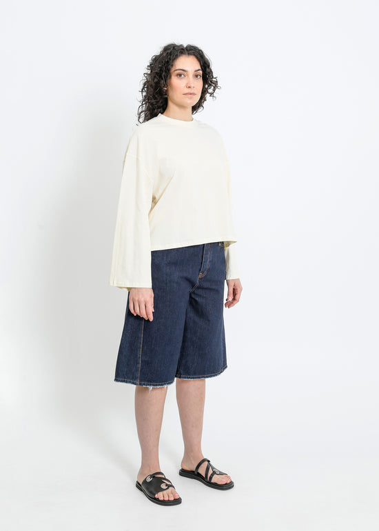 WEAVER LONG SLEEVE TEE / CREAM