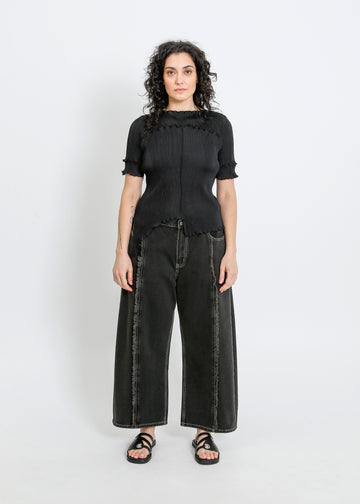 WALKER PLEAT TOP / BLACK