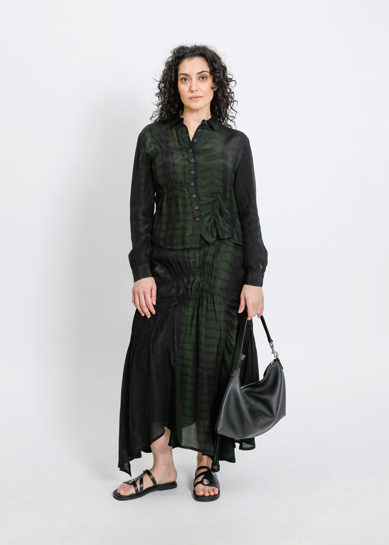 RAVEN SKIRT / BLACK-GREEN