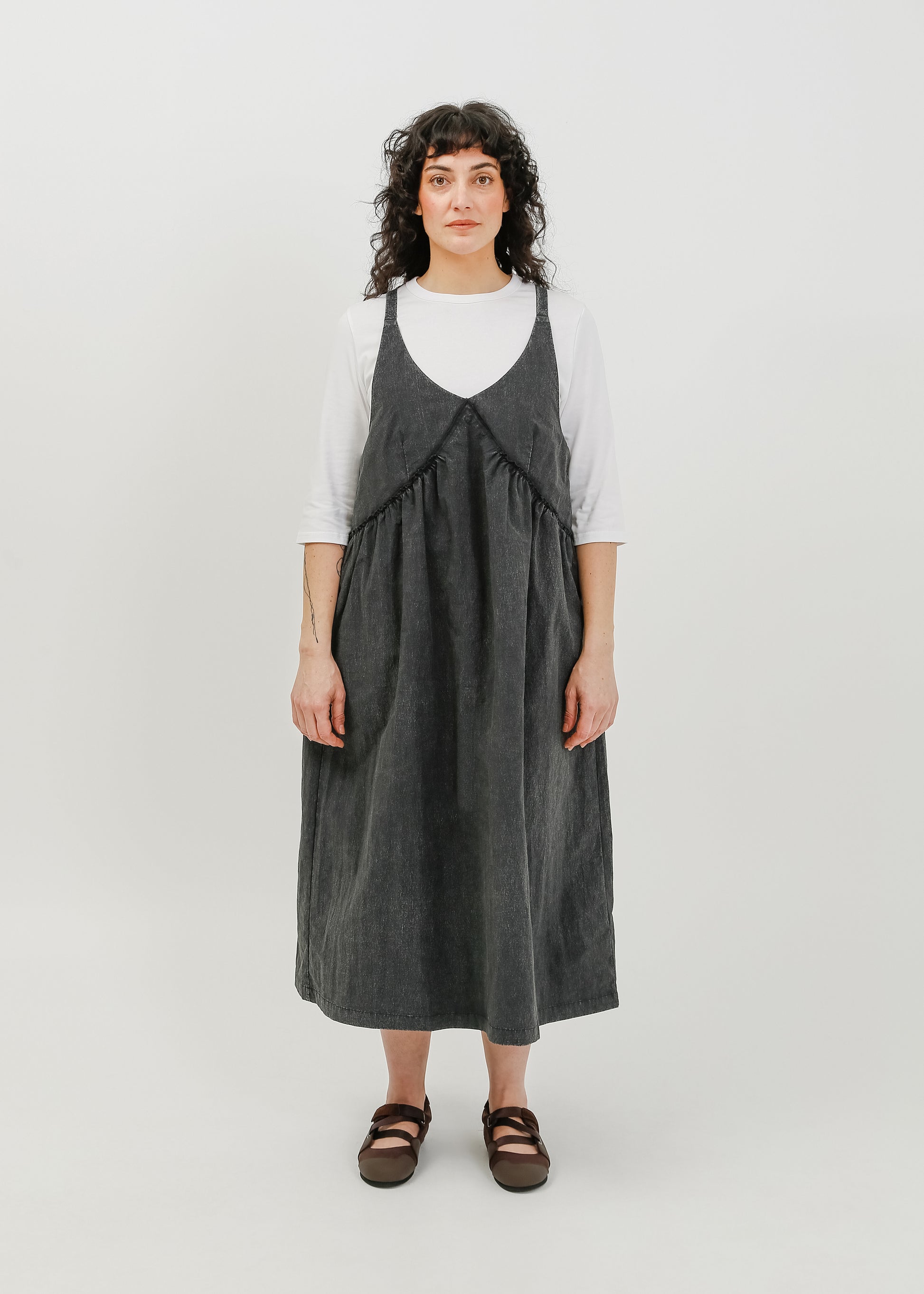 Roy Pinafore Dress / Washed Charcoal - 
Washed Charcoal (image 6)