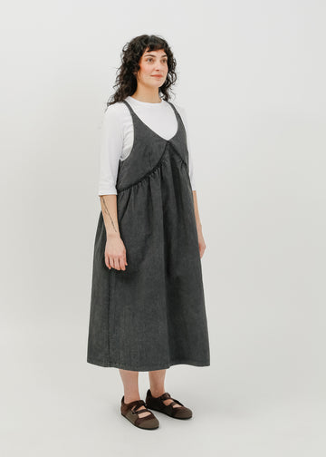Roy Pinafore Dress / Washed Charcoal