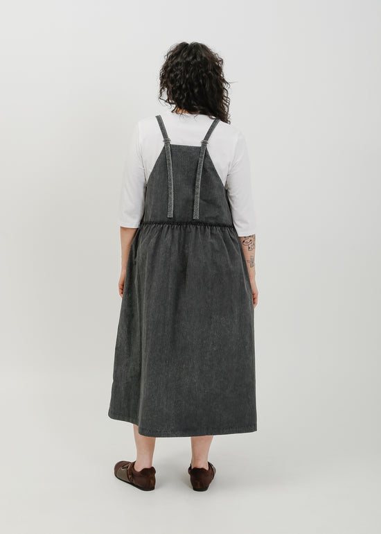 Roy Pinafore Dress / Washed Charcoal