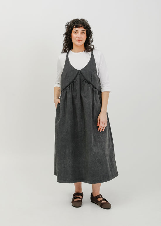 Roy Pinafore Dress / Washed Charcoal