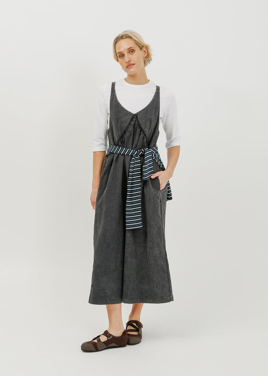 Roy Pinafore Dress / Washed Charcoal