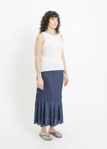 ARIA PLEAT SKIRT / NAVY