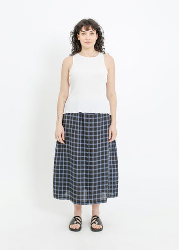 LINDSAY SKIRT / BLACK-TEAL