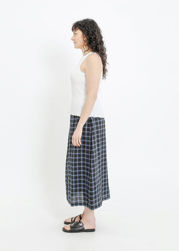 LINDSAY SKIRT / BLACK-TEAL