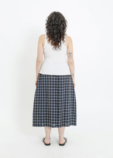 LINDSAY SKIRT / BLACK-TEAL