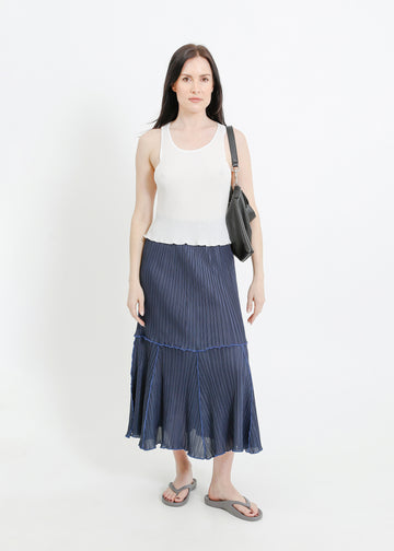 ARIA PLEAT SKIRT / NAVY