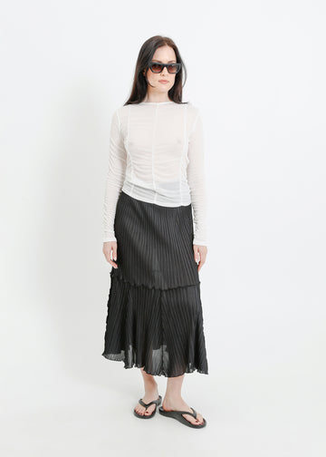 ARIA PLEAT SKIRT / BLACK