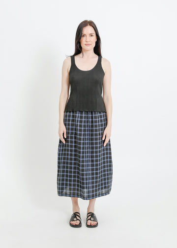 LINDSAY SKIRT / BLACK-TEAL