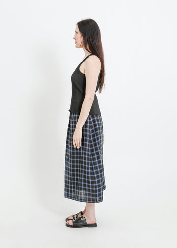 LINDSAY SKIRT / BLACK-TEAL