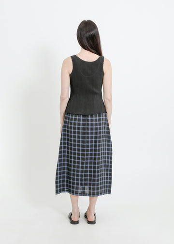 LINDSAY SKIRT / BLACK-TEAL