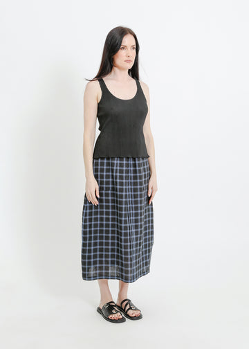 LINDSAY SKIRT / BLACK-TEAL