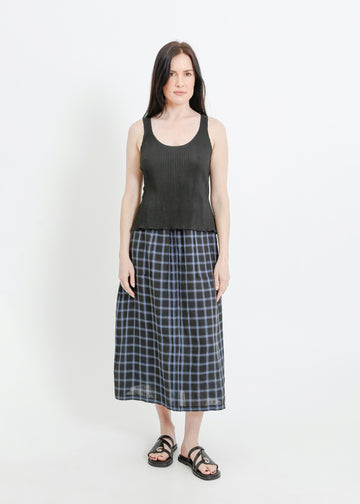 LINDSAY SKIRT / BLACK-TEAL
