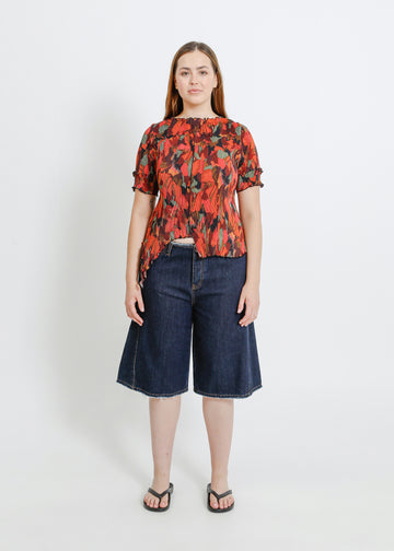 WALKER PLEAT TOP / PEONY PARADE