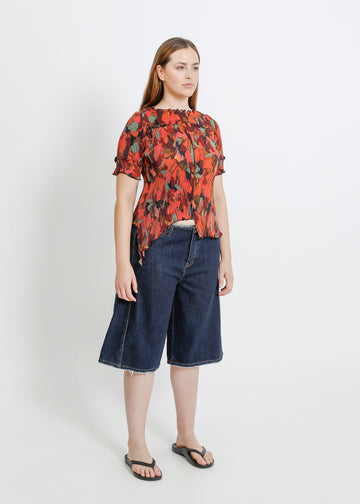 WALKER PLEAT TOP / PEONY PARADE