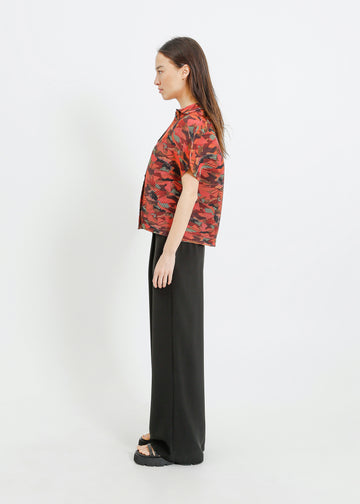 MAZIE PLEAT SHIRT / PEONY PARADE