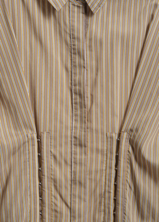 Verity Shirt Dress / Mocha-Yellow-White-Black