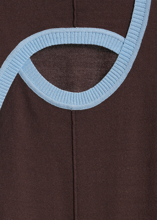 Tashi Knit Tank / Chocolate-Baby Blue