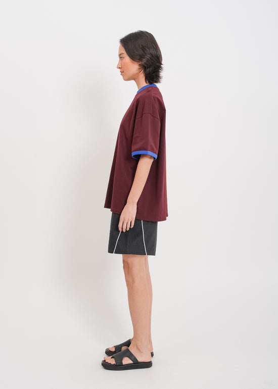 Maxwell Tee / Burnt Maroon-Blue
