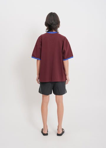 Maxwell Tee / Burnt Maroon-Blue