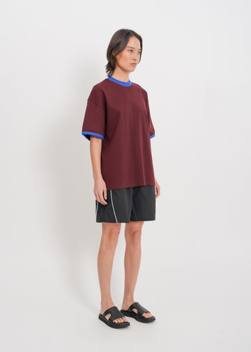 Maxwell Tee / Burnt Maroon-Blue