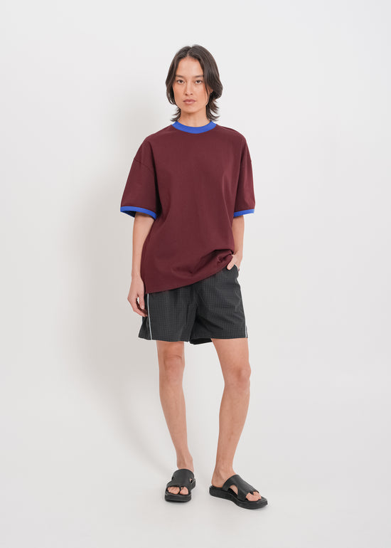 Maxwell Tee / Burnt Maroon-Blue