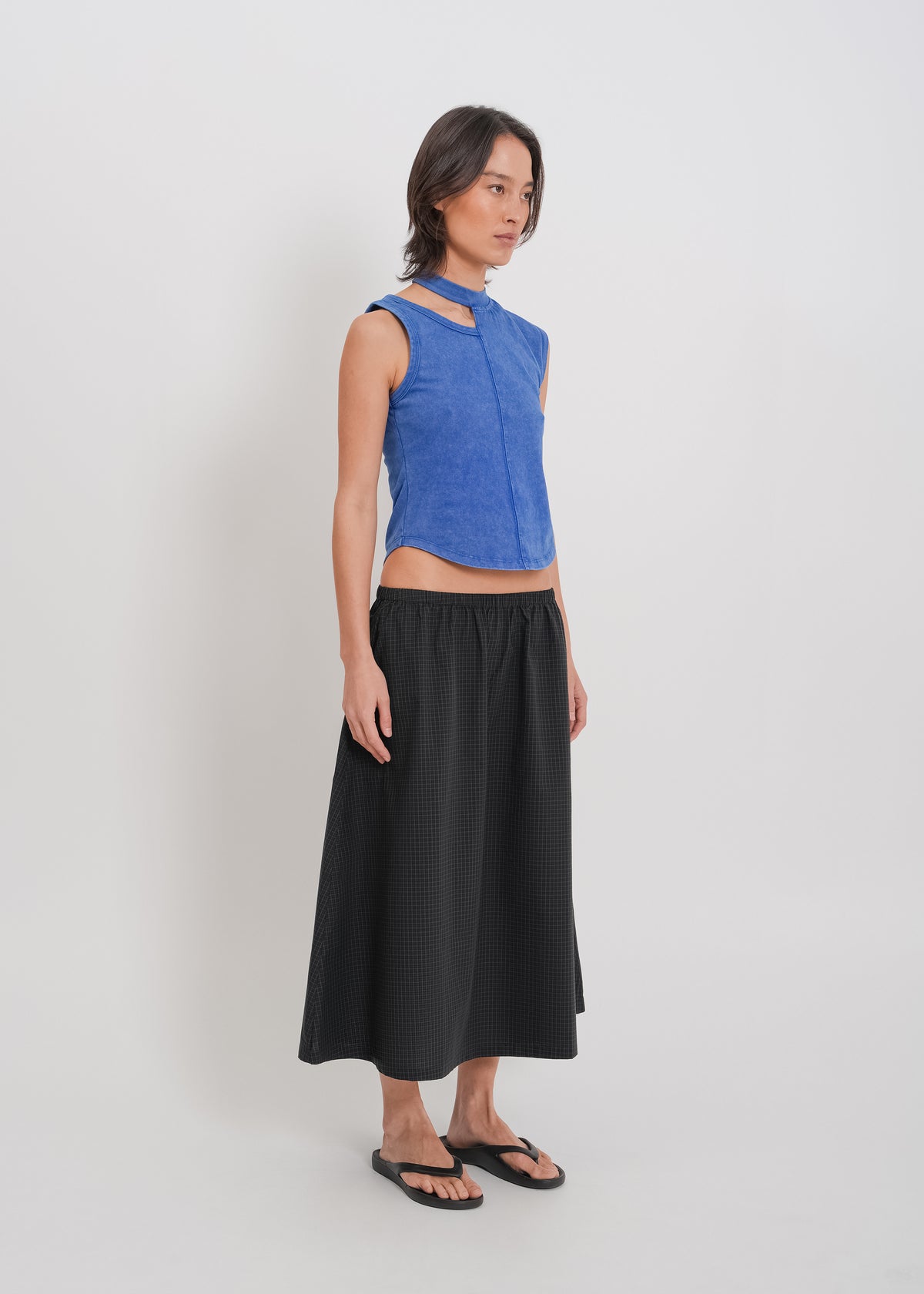 Irene Asymmetrical Tank / Washed Blue - 
Washed Blue (image 2)