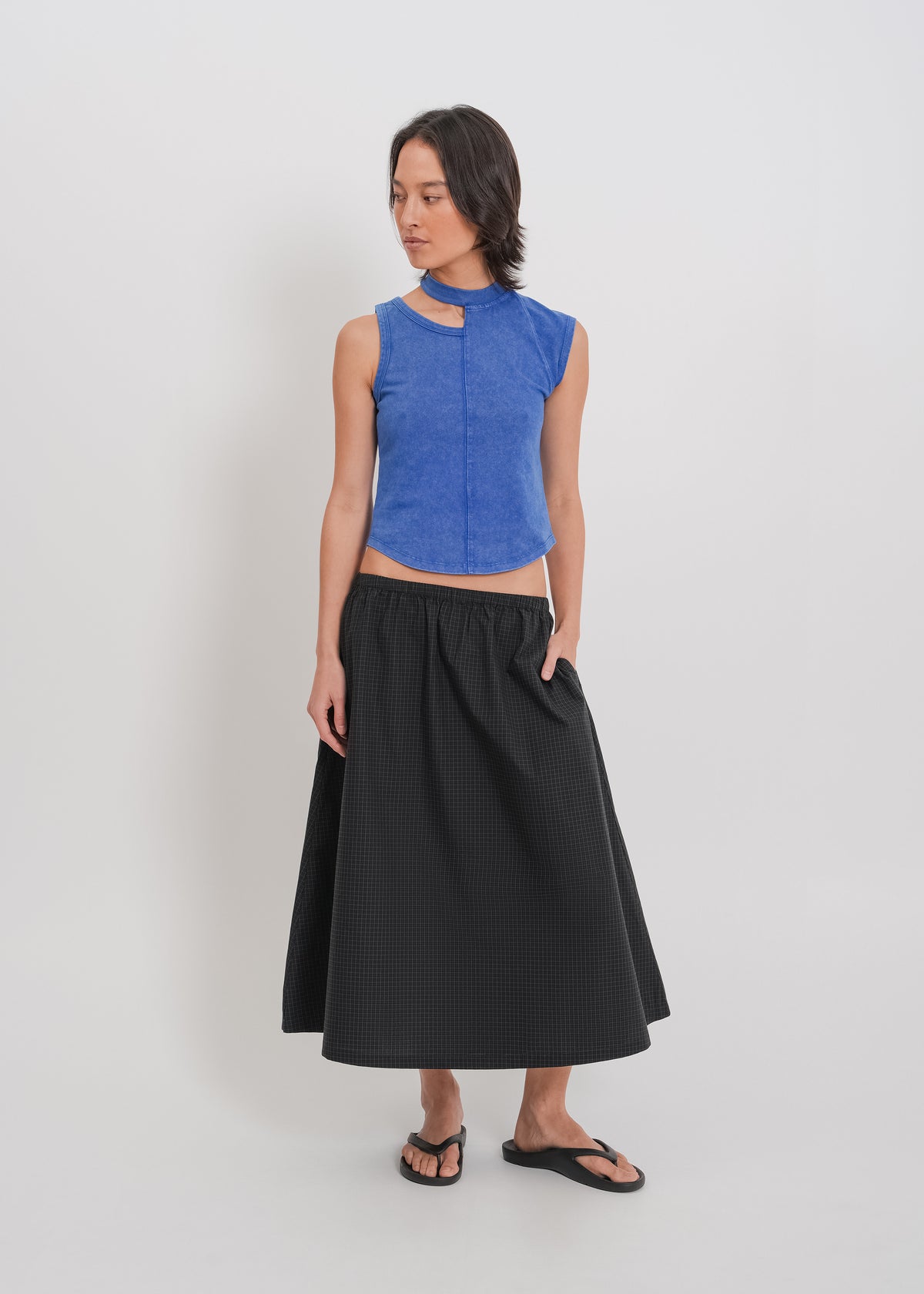 Irene Asymmetrical Tank / Washed Blue - 
Washed Blue (image 5)