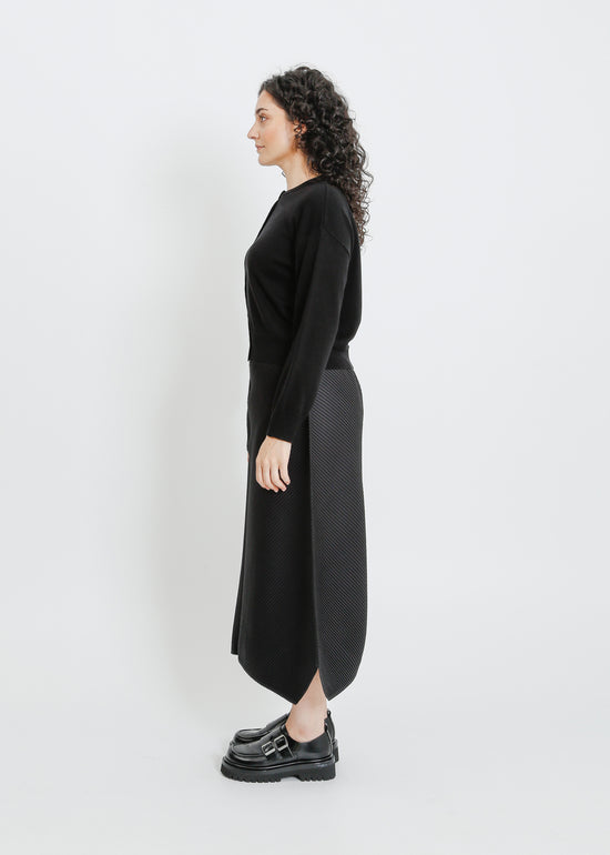 CHET PLEAT SKIRT / BLACK