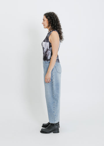 WINN PLEAT TANK  / BLACK-WHITE