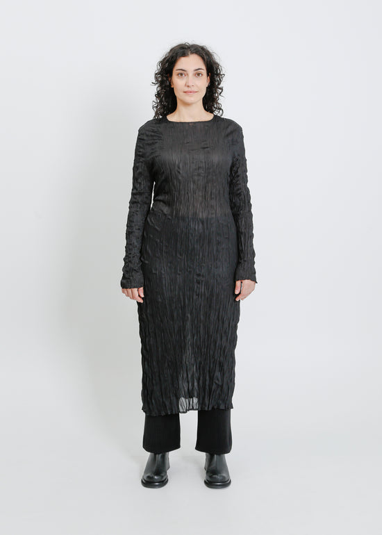 ROONEY PLEAT DRESS / BLACK