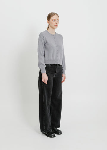 LOLA KNIT CARDI / GREY MARLE