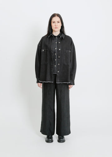 ENNIS DENIM OVERSHIRT / BLACK