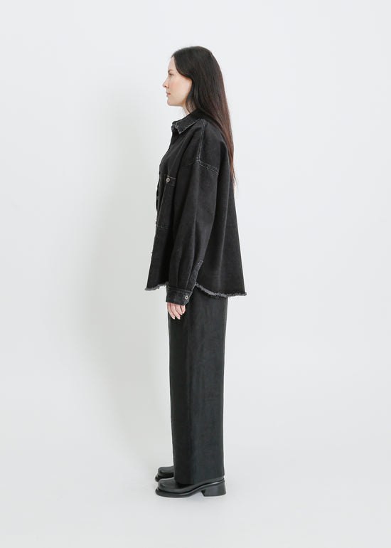 ENNIS DENIM OVERSHIRT / BLACK