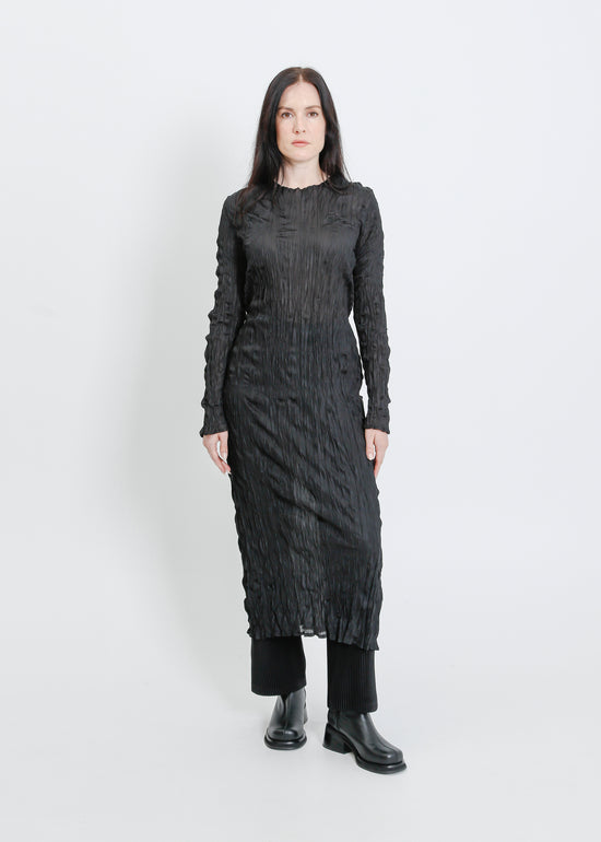ROONEY PLEAT DRESS / BLACK
