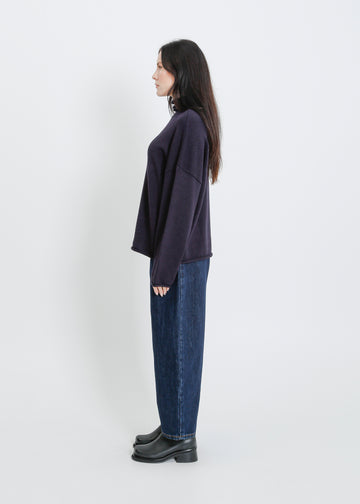 RAVENNA KNIT SWEAT / NAVY