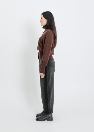 VALETTA KNIT CARDI / CHOCOLATE