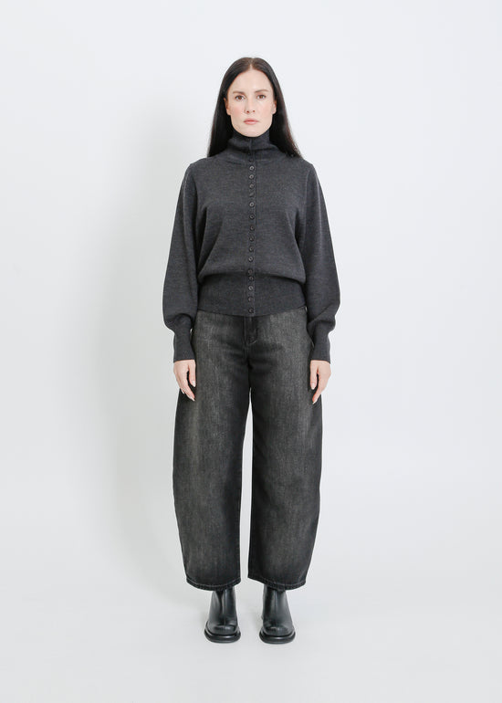 VALETTA KNIT CARDI / CHARCOAL