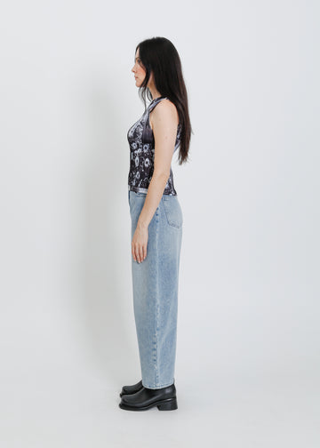 WINN PLEAT TANK  / BLACK-WHITE